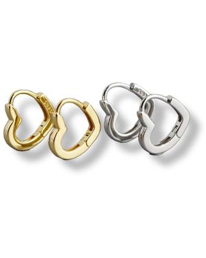 Gold Trip Hollow Heart Hoops - Metallic