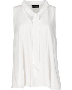 Conquista Neutrals Ecru Tie Detail Sleeveless Top - White