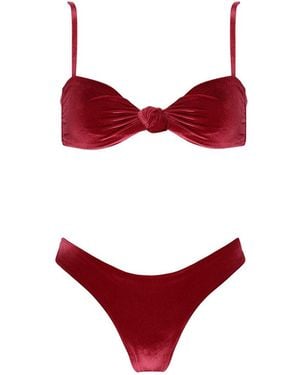Aguaclara Rouge Front Knot Top - Red