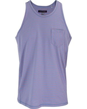 lords of harlech Tristan Blue Stripe Pocket Tank - Purple