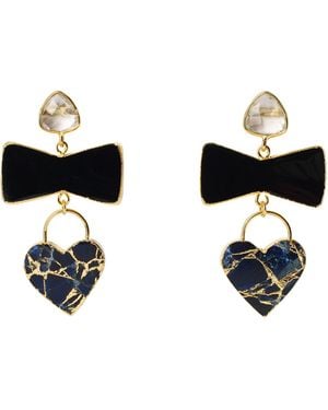 YAA YAA LONDON 'Molten Heart' Earrings - Black
