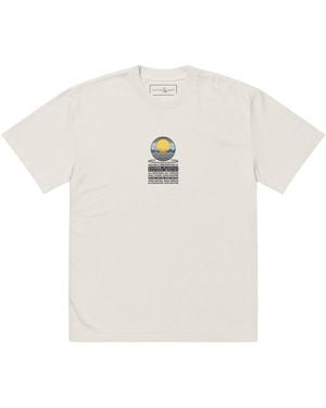 Anchor and Crew Neutrals Faded Bone Ocean Drift Surf Explore Co. Oversized Cotton T-Shirt - White