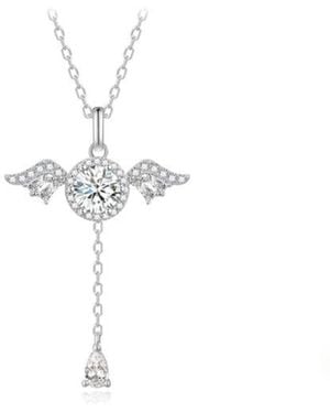 Fanci Me Angel's Love Sterling Necklace - Metallic