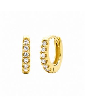 Belinda Jewelz Twinkle Pave Huggie Hoops - Metallic