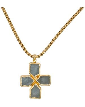 Isolated Jewellery Aquamarine Cross - Metallic