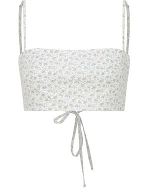 NAZLI CEREN Lalia Printed Cotton Top - White