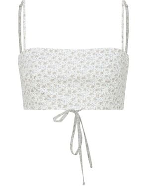 NAZLI CEREN Lalia Printed Cotton Top - White