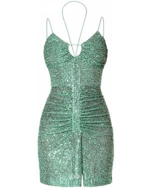 AGGI by HALEWSKI Sandra Mint Sparkle Mini Sequin Sleeveless Dress - Green