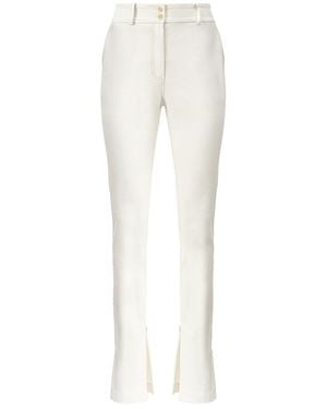 Lita Couture Topstitch Detail Cotton Pants - White