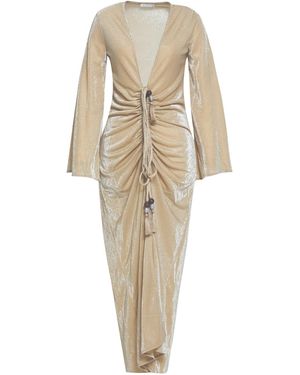 By Felizia Neutrals Penelope Gathered Midi Dress - Natural