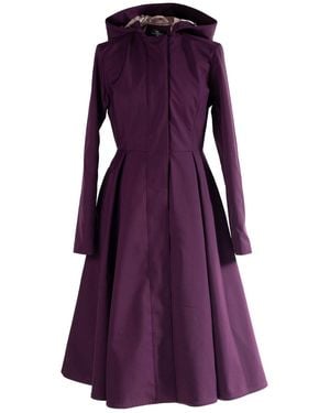 RainSisters Waterproof Hooded Purple Coat In Ruby Purple