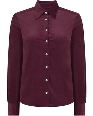 Really Wild Clothing Spencer Stretch Corduroy Shirt - Purple