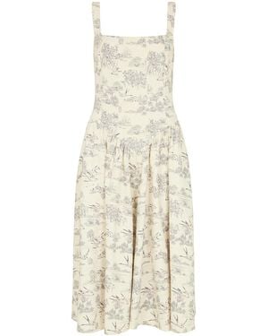 Lily and Lionel Neutrals Hayley Corset Inspired Josephine Print Midi Dress - Natural