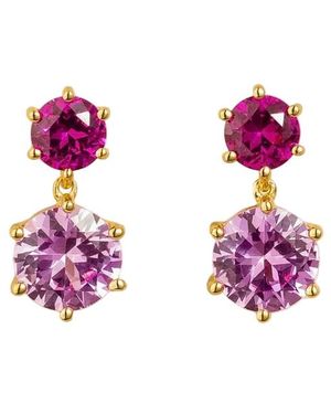 Juvetti Aeter Round Sapphire Drop Earrings - Purple