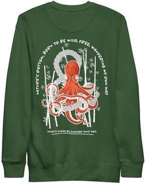 Anchor and Crew Forest Octopus Another Good Day Cotton Blend Sweatshirt - Green