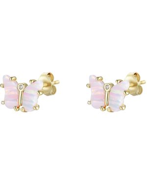 KAMARIA Opal Butterfly Stud Earrings - Metallic