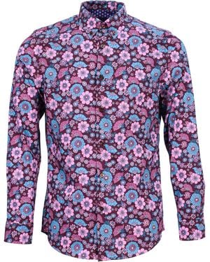 lords of harlech Mitchell Joyful Floral Shirt - Blue