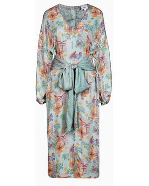 Maison Qala Amari Wrap Dress - Blue