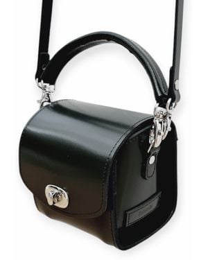 Zatchels Bauble Handmade High Shine Leather Handbag - Black
