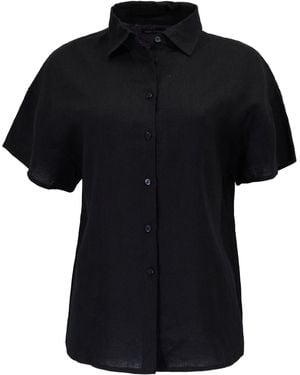 lords of harlech Lara Linen Shirt - Black