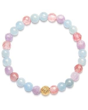 Nialaya Wristband With Cherry Quartz, Amethyst And Aquamarine - Multicolour