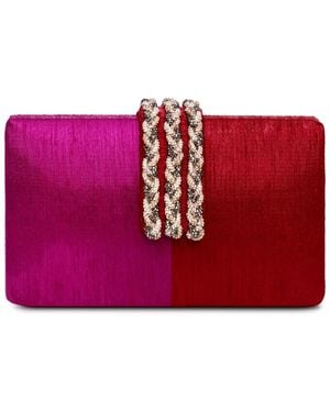 Simitri Royal Braided Fringe Clutch - Red