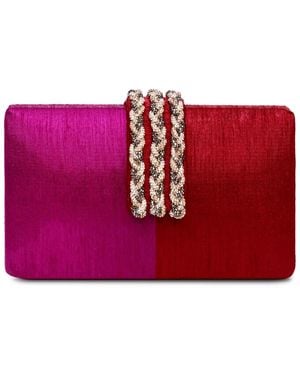 Simitri Royal Braided Fringe Clutch - Red