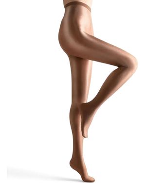 HIGH HEEL JUNGLE by KATHRYN EISMAN Liquid Metal Tights - Brown
