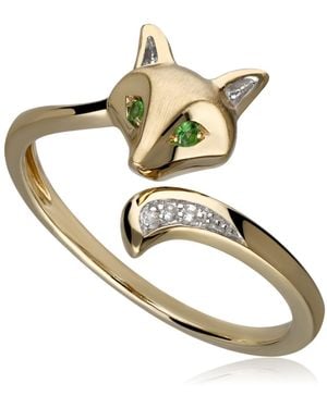 Gemondo Gardenia Tsavorite & Sapphire Fox Ring - Green