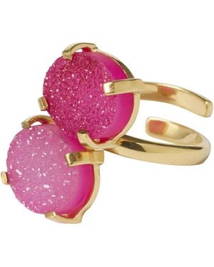 YAA YAA LONDON Colour Pop Lux Adjustable Ring - Pink