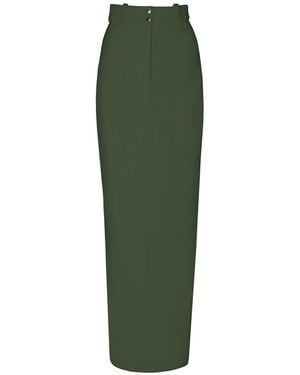 Vestiaire d'un Oiseau Libre Khaki Cashmere Pencil Skirt - Green