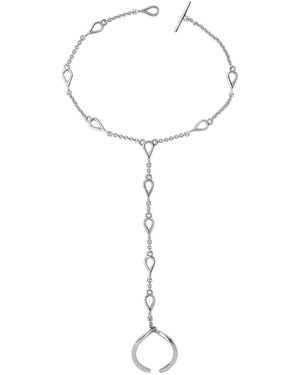 Lucy Quartermaine Solid Sterling Petal Hand Chain - White