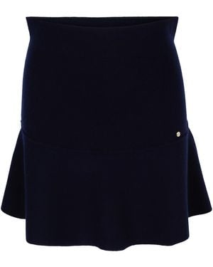 tirillm Anita Short Merino Wool Flared Skirt - Blue