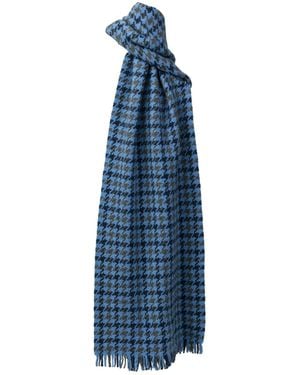 Kinalba Deluxe Blues Houndstooth Cashmere Scarf