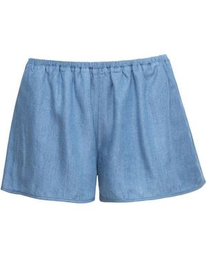 Audrey Vallens Denim Affair Tencel Shorts - Blue