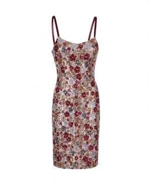 Belsize25 Mayfair Series – Garden Dress Sequinned Halterneck Evening Mini Gown - Red