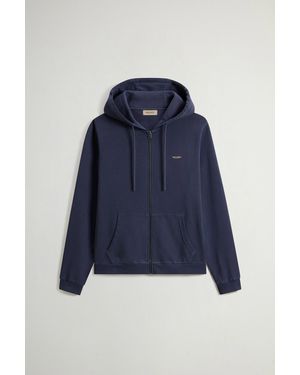 Woolrich Sudadera Con Capucha De Puro Algodón Teñida En Prenda Para Hombre Talla - Azul