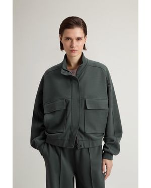 Woolrich Sudadera Con Cremallera Completa De Mezcla De Algodón Interlock Para Mujer Talla - Gris