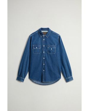 Woolrich Chemise En Denim Léger De Pur Coton Pour Homme Couleur Taille - Bleu