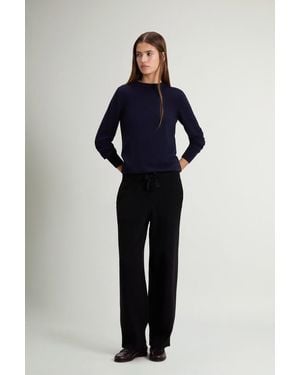 Woolrich Pantalones De Lana Virgen Y Cachemira Para Mujer Talla - Azul