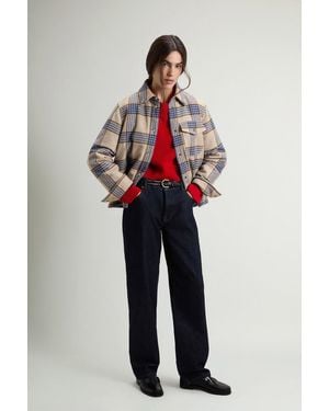 Woolrich Donna Giacca A Camicia Alaskan A Quadri - Rosso
