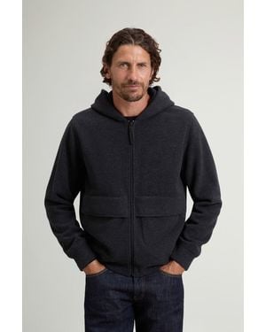 Woolrich Sudadera De Mezcla De Lana Y Algodón Con Capucha Y Cremallera Completa Para Hombre Talla - Azul