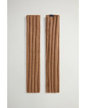 Woolrich Mitones De Mezcla De Lana Merina Acanalados Para Mujer Talla One - Marrón