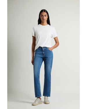 Woolrich Pantalones De Cinco Bolsillos En Denim De Algodón Elástico Para Mujer Talla - Azul