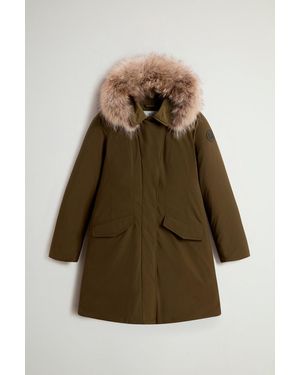 Woolrich Donna Modern Vail Parka Con Cappuccio Staccabile Verde Taglia