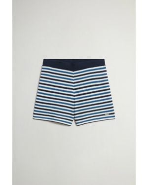 Woolrich Pantalones Cortos De Mezcla De Algodón A Rayas Para Mujer Talla - Azul