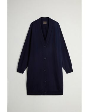 Woolrich Donna Cardigan Lungo - Blu