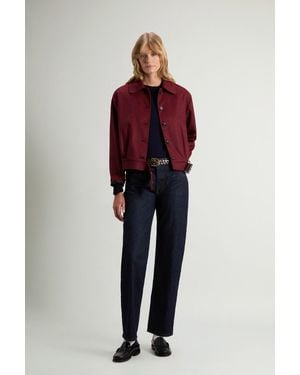 Woolrich Surchemise À Carreaux En Laine Italienne Mélangée Recyclée Pour Femme Couleur Taille - Rouge