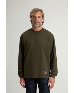 Woolrich Jersey De Manga Larga De Puro Algodón Para Hombre Talla - Verde