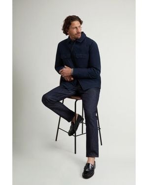 Woolrich Uomo Giacca A Camicia Cloud Imbottita Blu Taglia